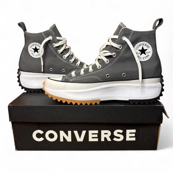 NIB Converse Run Star Hike Hi Iron Gray Platform Sz 10.5M/12W Chunky Gum Sole - Picture 2 of 13